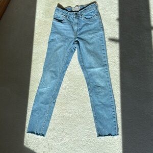 EUC Everlane High-Rise Raw-Hem Skinny Jean